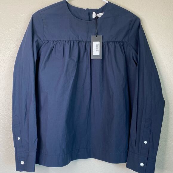 WOOD WOOD Vega Long Sleeeve Navy Shirt - Picture 4 of 11